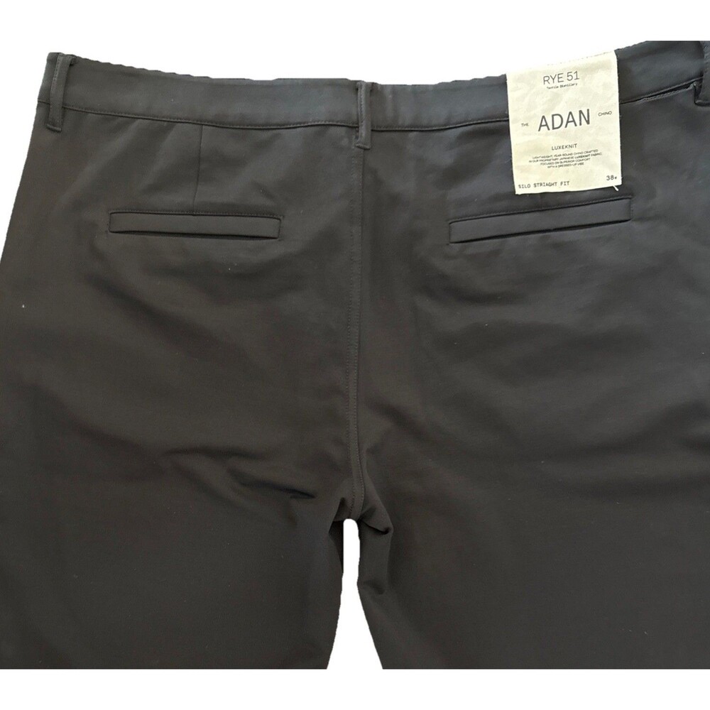 Rye 51 Performance Knit Chino Black 38W Silo Straight‎ Fit LuxeKnit NWT - Picture 4 of 11